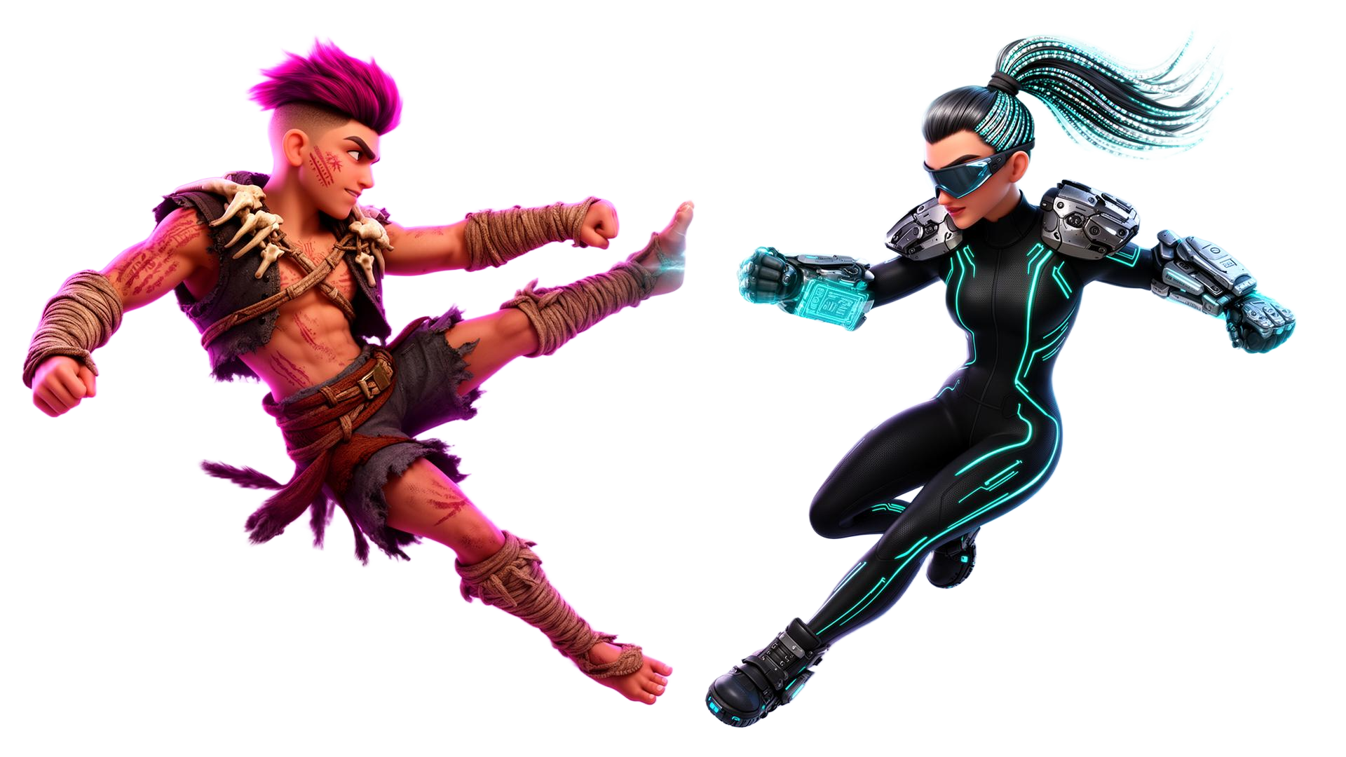 Two Circuit warriors mid-clash